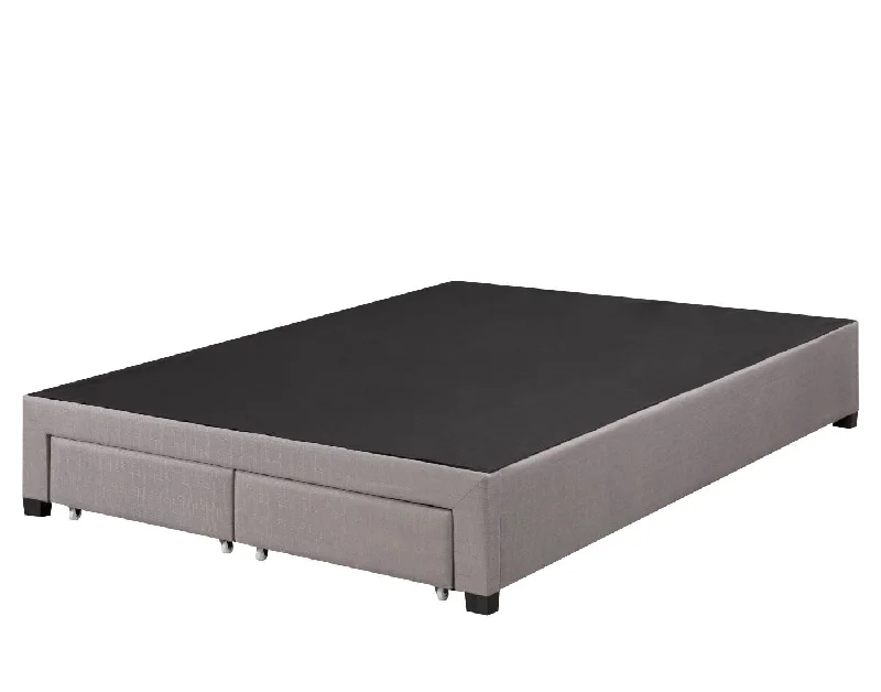 Brent King Platform Bed Base With Drawers - Grey