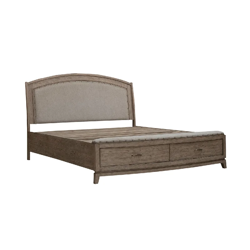 Camelot 3 - Piece Queen Storage Bed - Burnished Beige