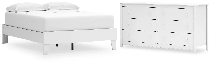 Hallityn Full Platform Bed with Dresser in White