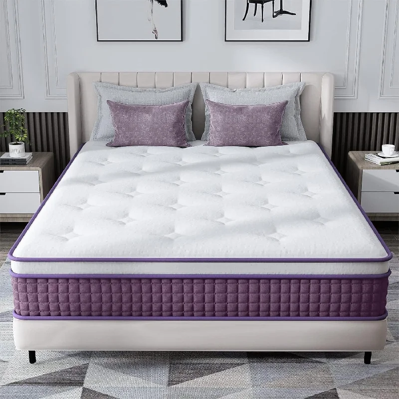 10 in Euro Purple Foam Innerspring Mattress in a Box