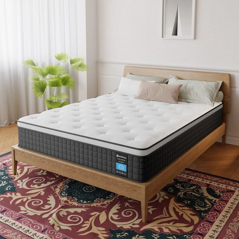 10 in Hybrid Mattress in a Box with Gel Memory Foam, Back Pain Relief & Cooling, Medium Firm Support, Queen Size Mattress