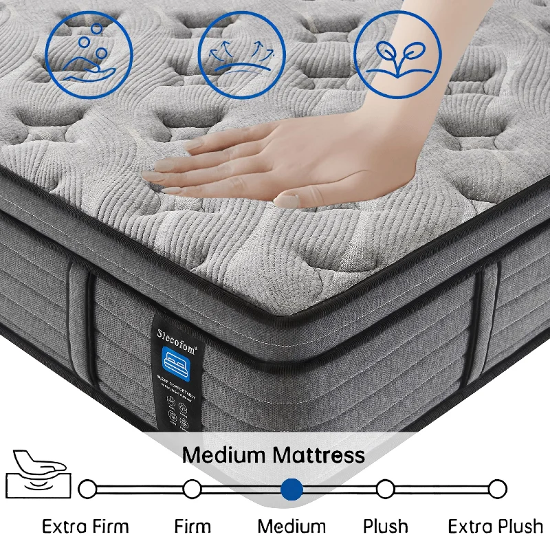 14'' Firm Memory Foam Hybrid Full/Queen/King Mattress in a Box for Back Pain