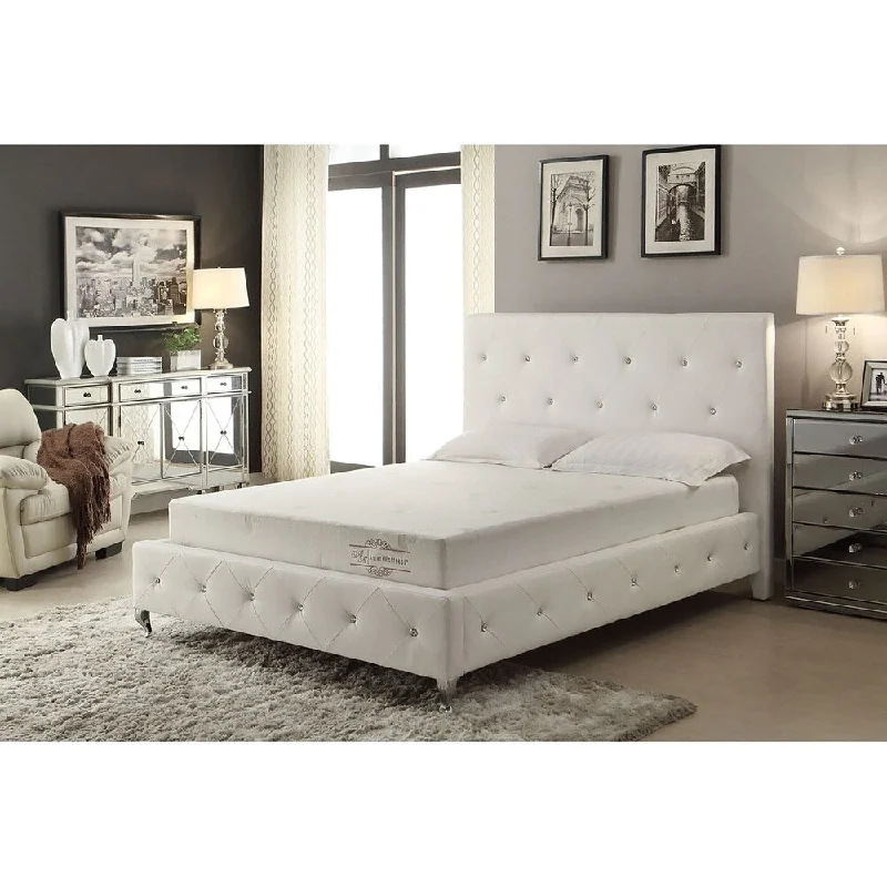 Aloe Vera 8-inch Full-size Memory Foam Mattress and White Frame Set