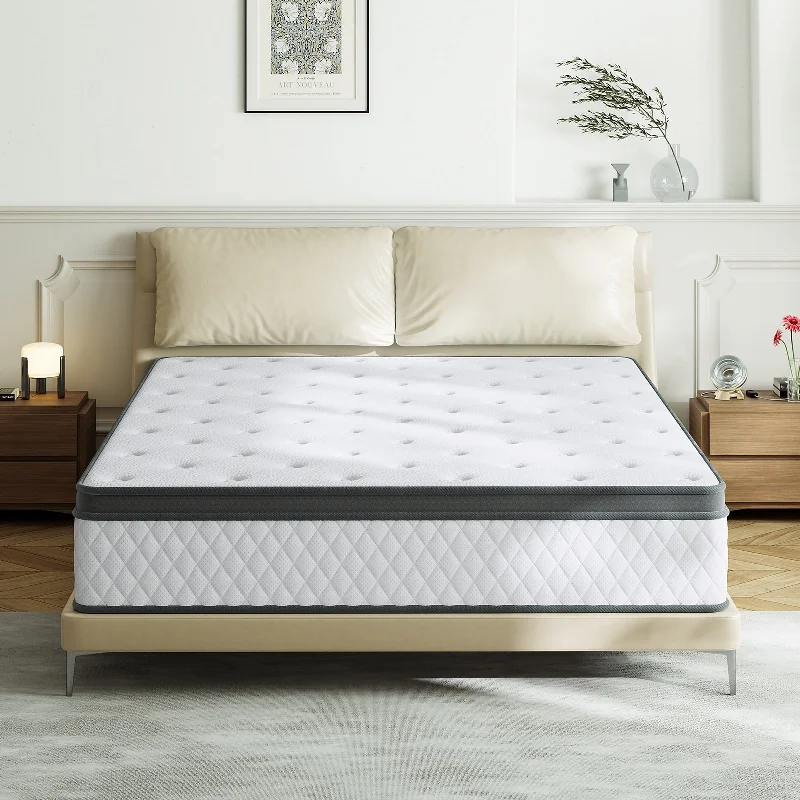 Babo Care 12 in. Firm Hybrid Memory Foam Mattress with CertiPUR-US and Oeko-TEX , Featuring Reinforced Springs.