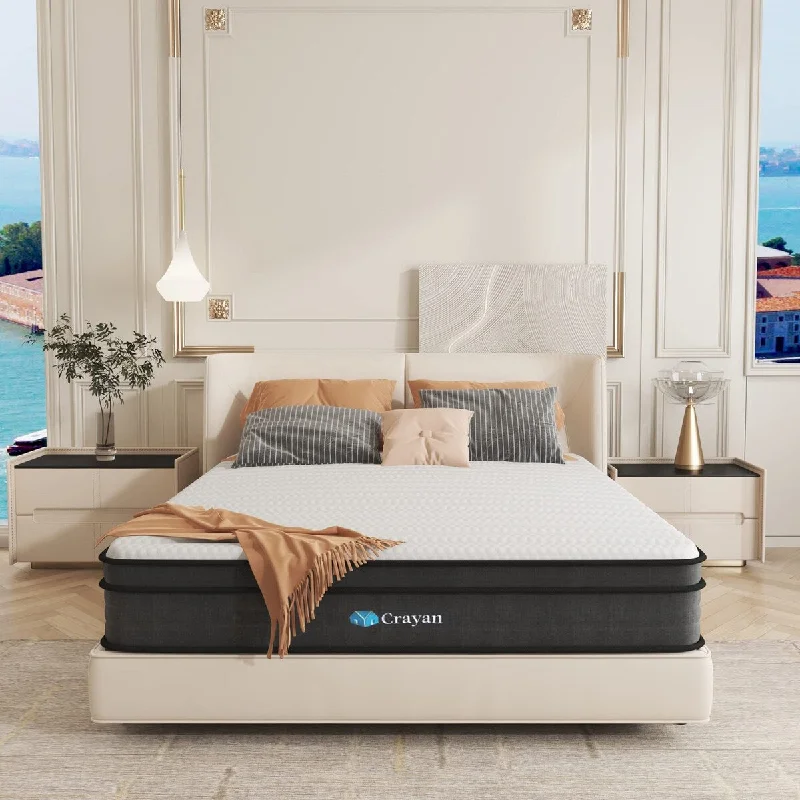 Full Mattress, 10 Inch Hybrid Mattress in a Box with Individual Pocket Spring for Motion Isolation & Silent Sleep