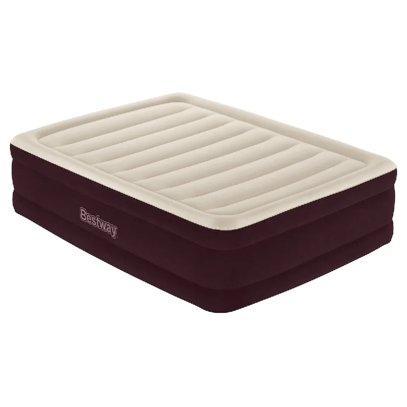 Maroon 20" Queen Air Mattress with Built-in Pump