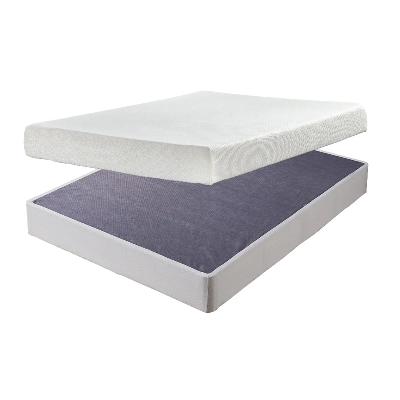 Signature Design by Ashley Chime 8 Inch Memory Foam White 2-Piece King Mattress Package