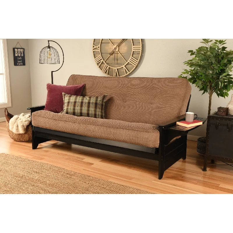 Somette Phoenix Black Futon Set with Mattress