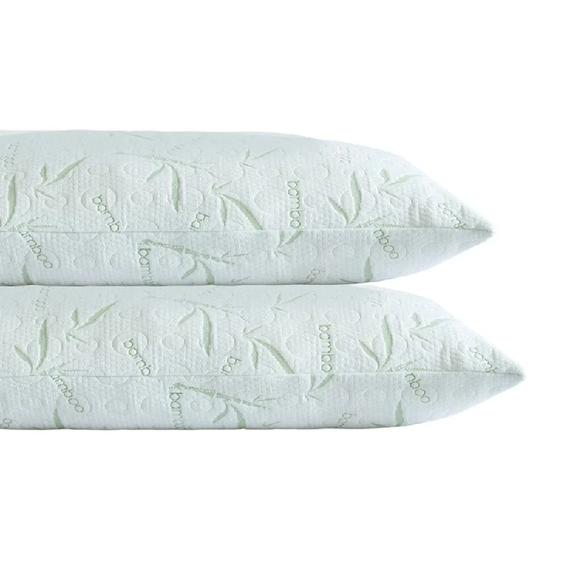 2 Pack Adjustable Bamboo Pillow Shredded Memory Foam