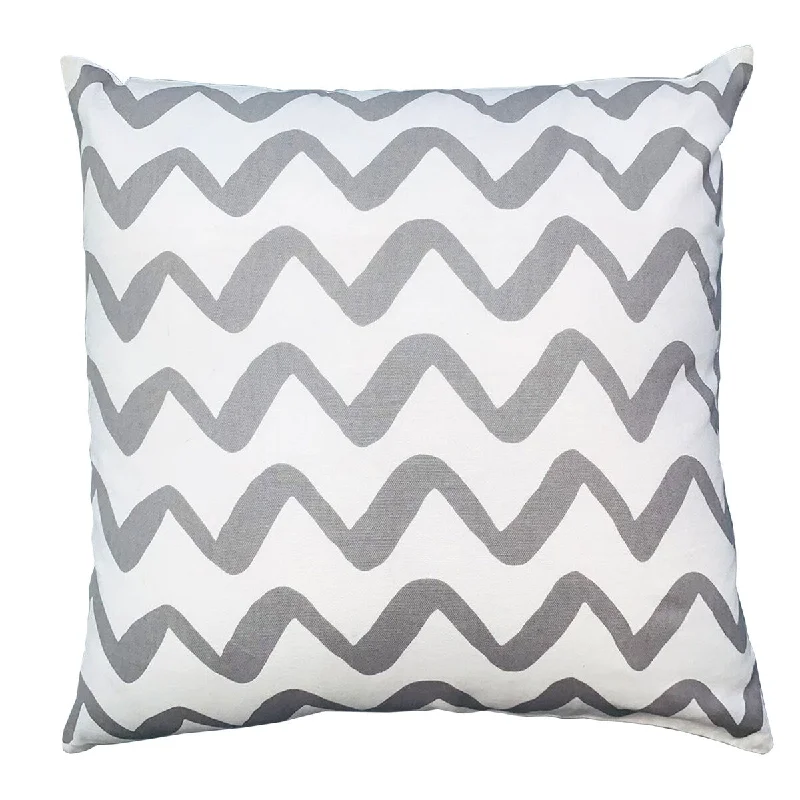 20 x 20 Modern Style Square Cotton Accent Throw Pillow, Simple Chevron Pattern, Handcrafted From Ultra Soft Cotton Fabric