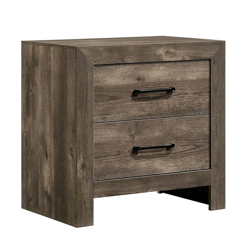 Ahvqevn Nightstand Natural Tone Faux Wood Veneer Bar Drawers Pulls