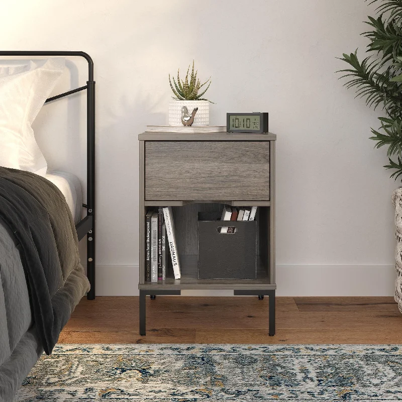 Ameriwood Home Leyden Nightstand, Weathered Oak