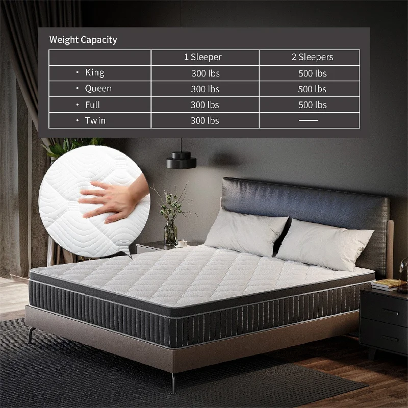 Babo Care 12in. Cooling Innerspring Hybrid Medium Firm mattress Motion Isolation with CertiPUR-US, SGS and OEKO-TEX Certified