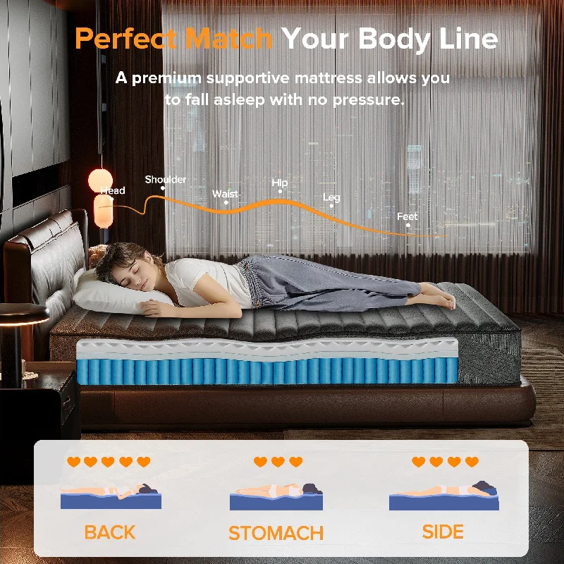 Babo Care Plush Hybrid Memory Foam 10 in.for Back Pain Relief and Cooling Mattress with CertiPUR-US, SGS and OEKO-TEX