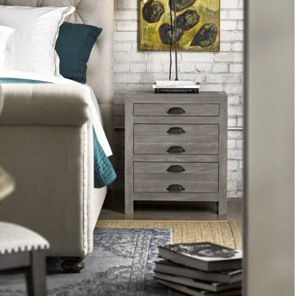 Carbon Loft Posner Grey 3-drawer Nightstand