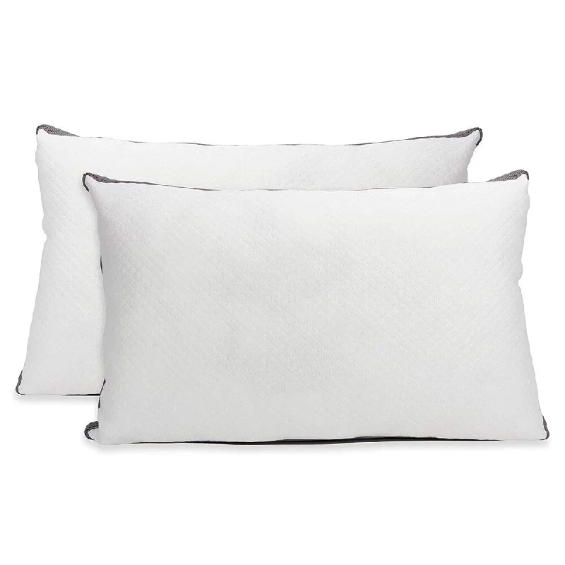 Cheer Collection Shredded Memory Foam Air Pillow with Gusset - White