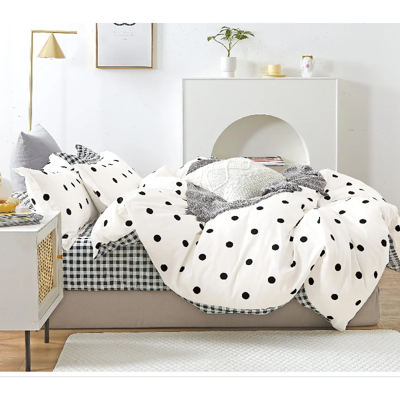 Clark Black/White Polka Dots 100% Cotton Comforter Set