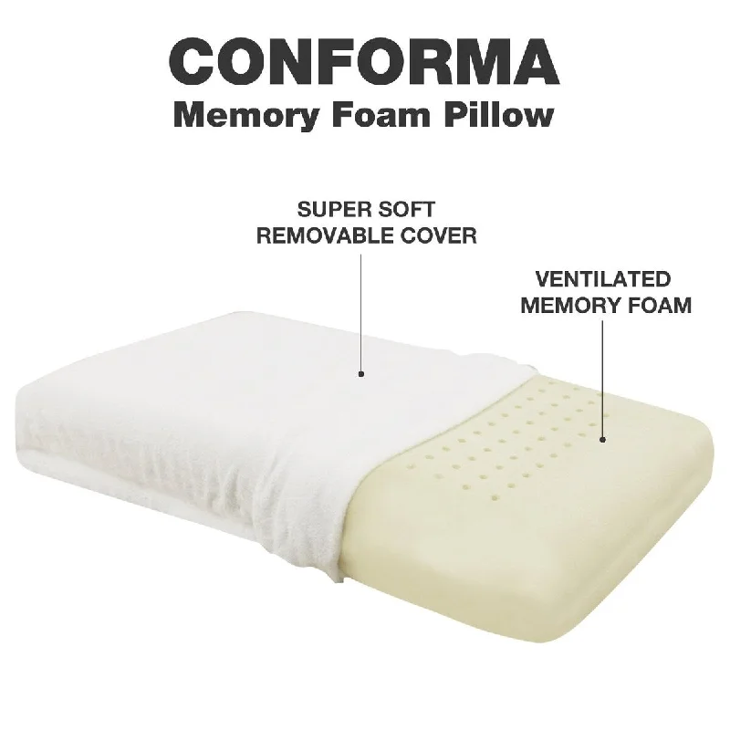 Daily Boutik Queen size Ventilated Memory Foam Pillow with Cover - Medium Firm