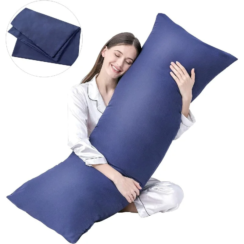 Full Body Pillow Insert with Fiber Cover, 20"x54" - Blue