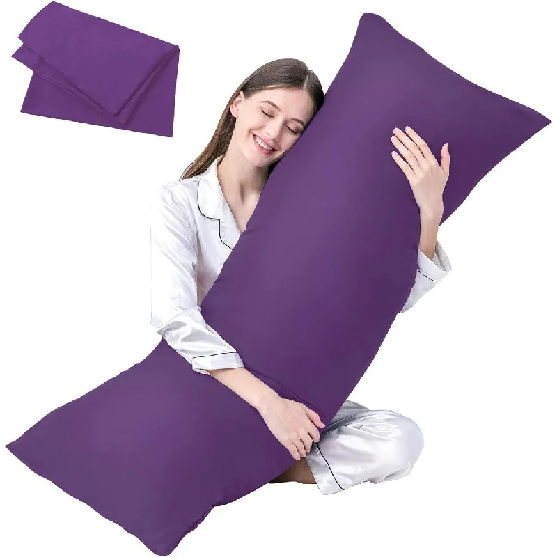 Full Body Pillow Insert with Fiber Cover, 20"x54" - Purple