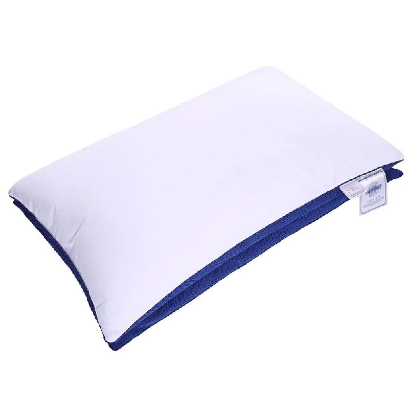 Homdox Standard Cotton Fabric Pillow Polyester Infill Patchwork Home Hotel Soft Single Pillow 3 Colors