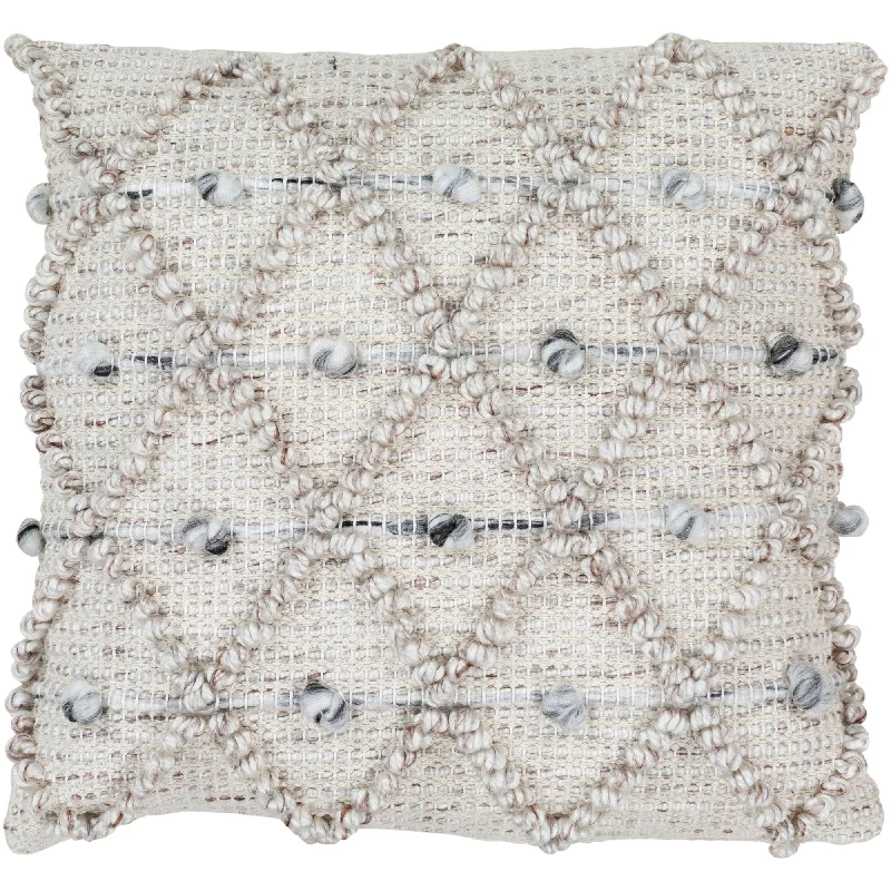 Leslawa Bohemian Textured Diamond Pillow