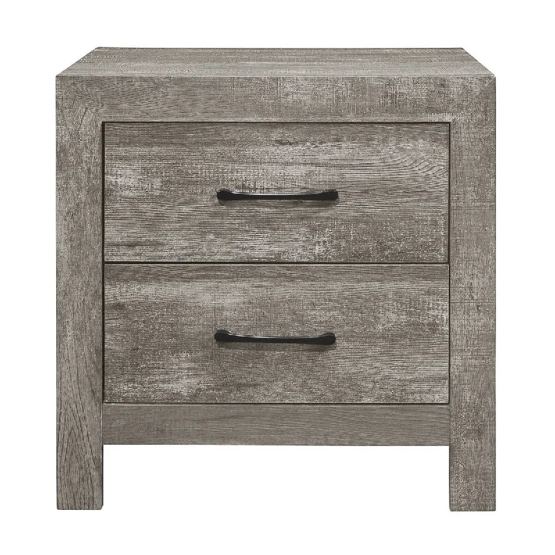 Lexicon Nightstand - Gray with Black Nickel Tone Bar Pulls