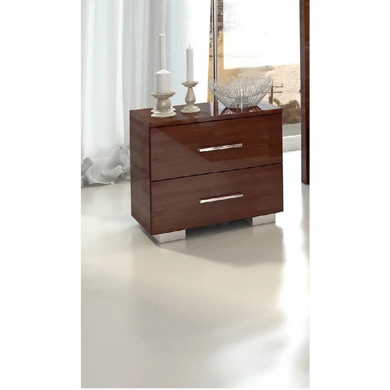 Luca Home Mahogany Two Drawer Nightstand