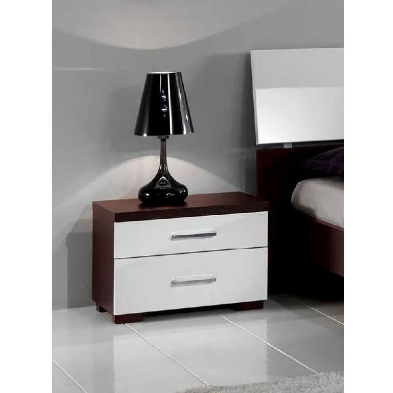 Luca Home Wenge/White Nightstand