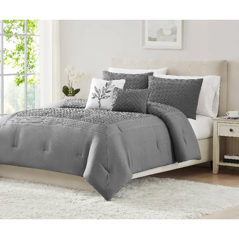 Luna Comforter Set Charcoal Queen