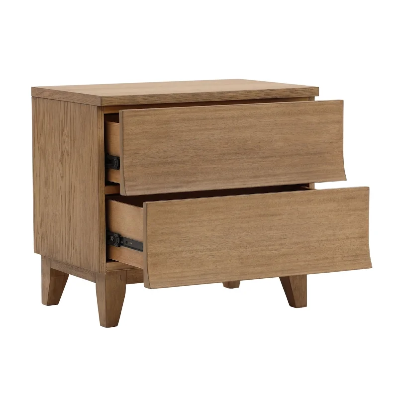 Margaux 2-Drawer Rubberwood Nightstand, Natural