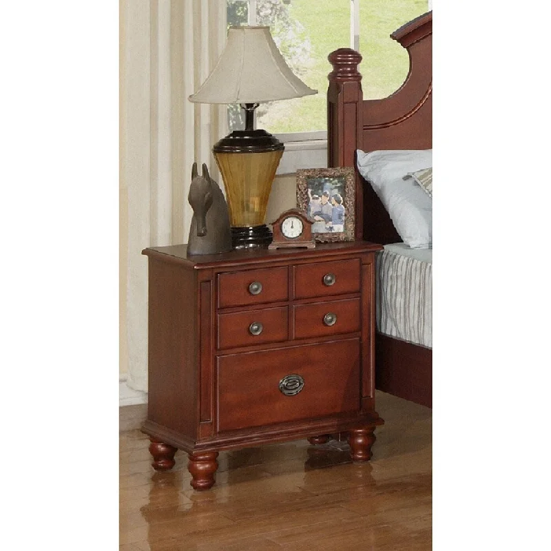 Militza French Dovetail Cherry Finish Nightstand