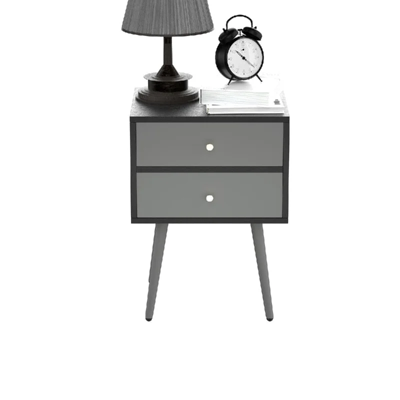 Nightstand with Storage Drawer Set of 2