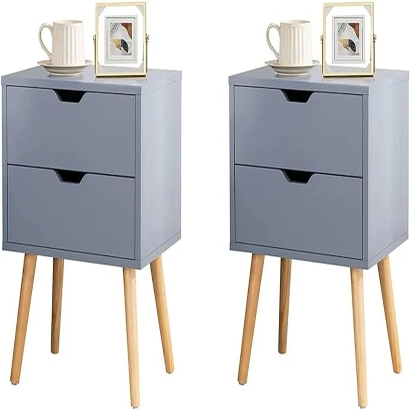 Nightstand with Storage Drawer Set of 2