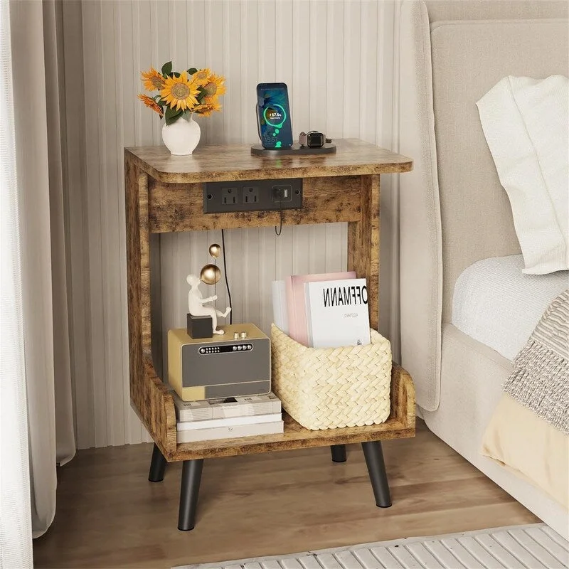 NightStands Set of 2 with Charging Station