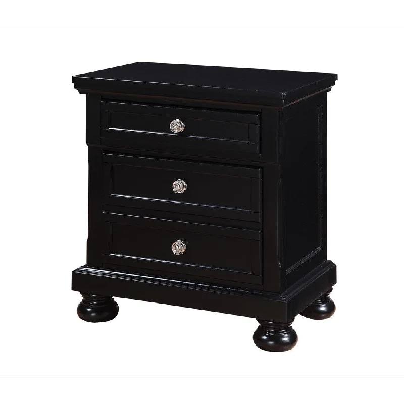 Nova Turned Leg Black Nightstand