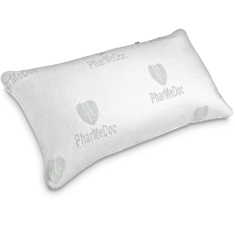 PharMeDoc Shredded Memory Foam Pillow w/ Washable Case Ultra Soft Ventilated Pillow for Custom Relief