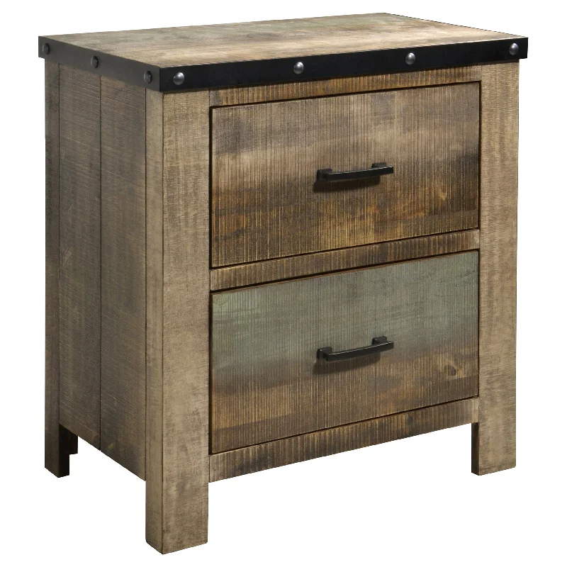 Sembene 2-drawer Nightstand Distressed Multi-Color