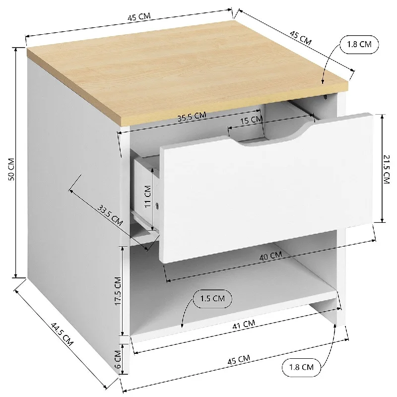 Tall 1 Drawer Nightstand