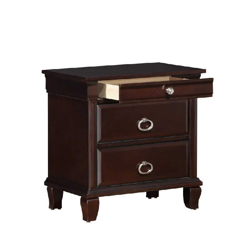 Triton 3-drawer Wood Nightstand