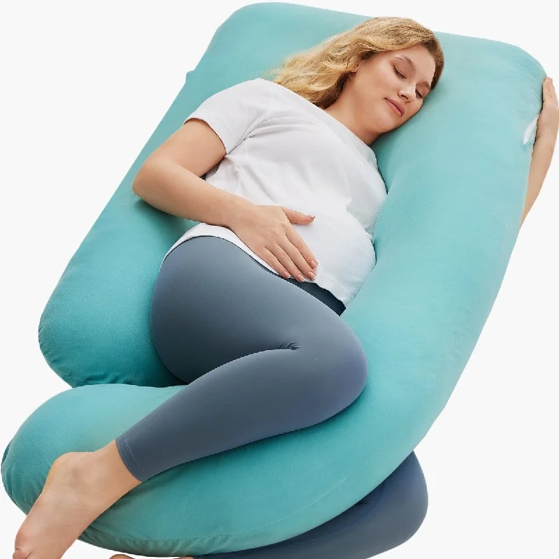 U Shaped Pregnancy Pillows with Cotton Removable Cover, 57 Inch Full Body Pillow Maternity Support, Must Have for Pregnant Women