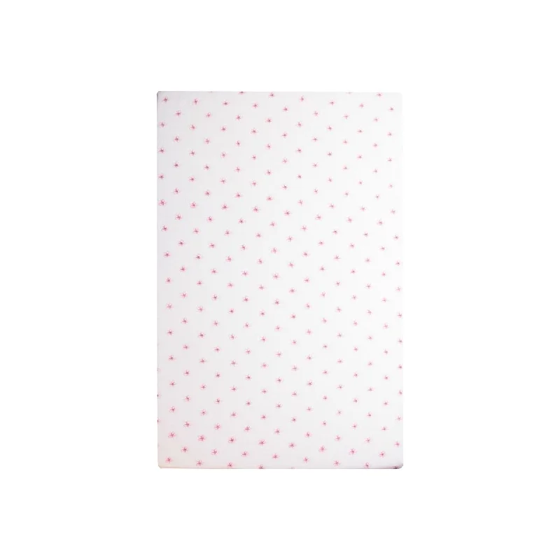 100% Cotton Muslin Fitted Sheet - Pink Flowers