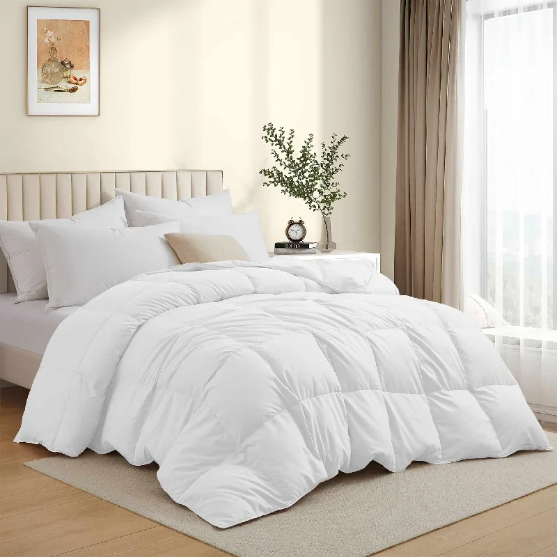 All Season Medium Warmth White Feather Down Comforter Duvet Insert