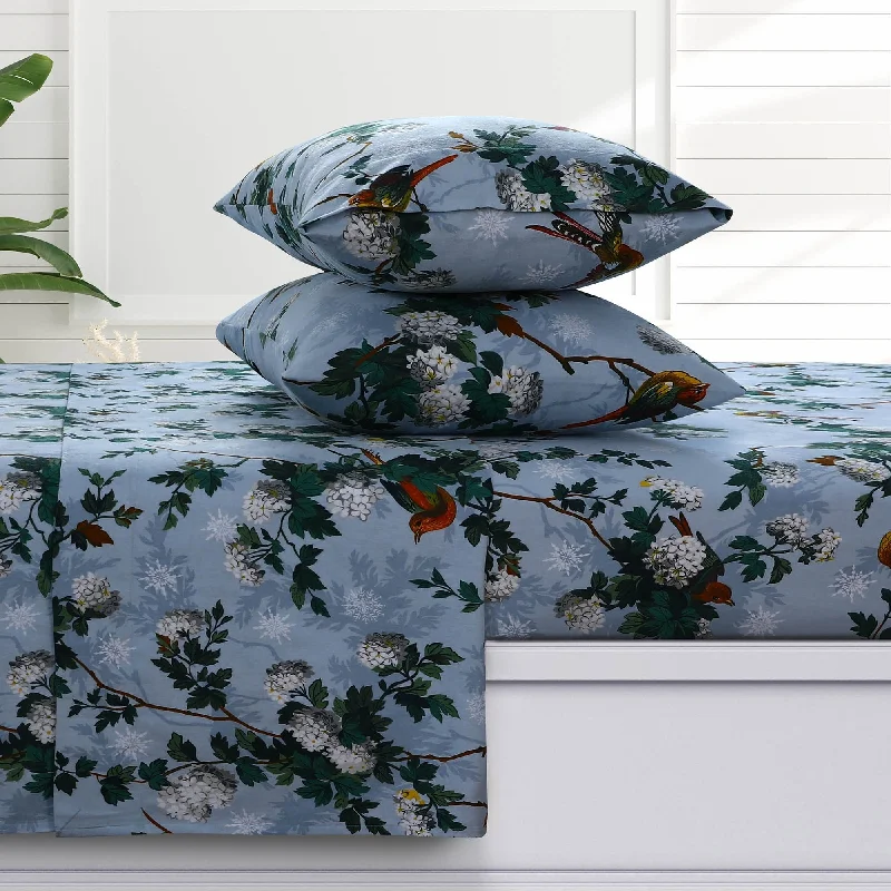 Azores Home 170-GSM Cotton Flannel Printed or Solid Extra Deep Pocket Sheet Set