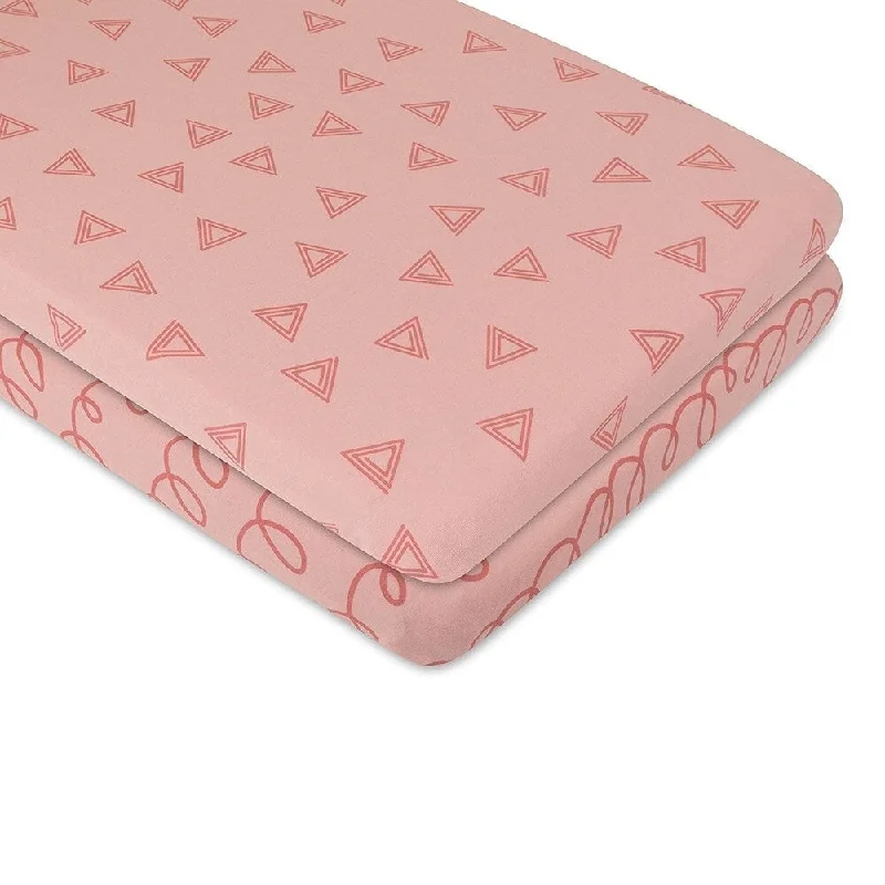 Bassinet Sheet Set Jersey Cotton 2 Pack-Pink