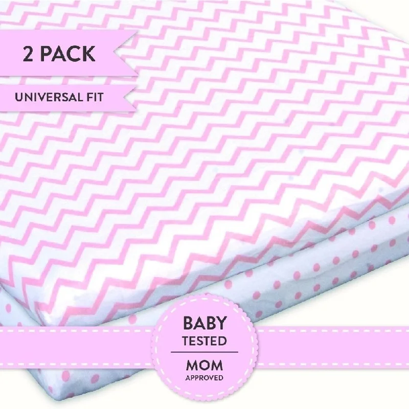 Bassinet Sheet Set Jersey Cotton 2 Pack - Pink