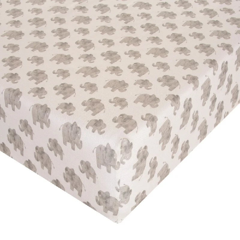 Elephant Herd - Natural Fitted Sheet - N/A