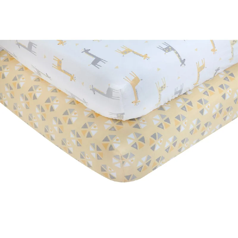 Little Love Giraffe Time Yellow 2pk sheet set