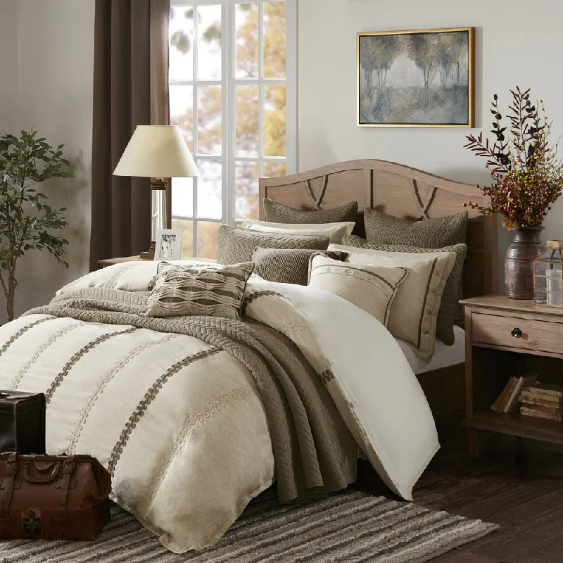 Madison Park Signature Chateau Linen Jacquard Comforter Set