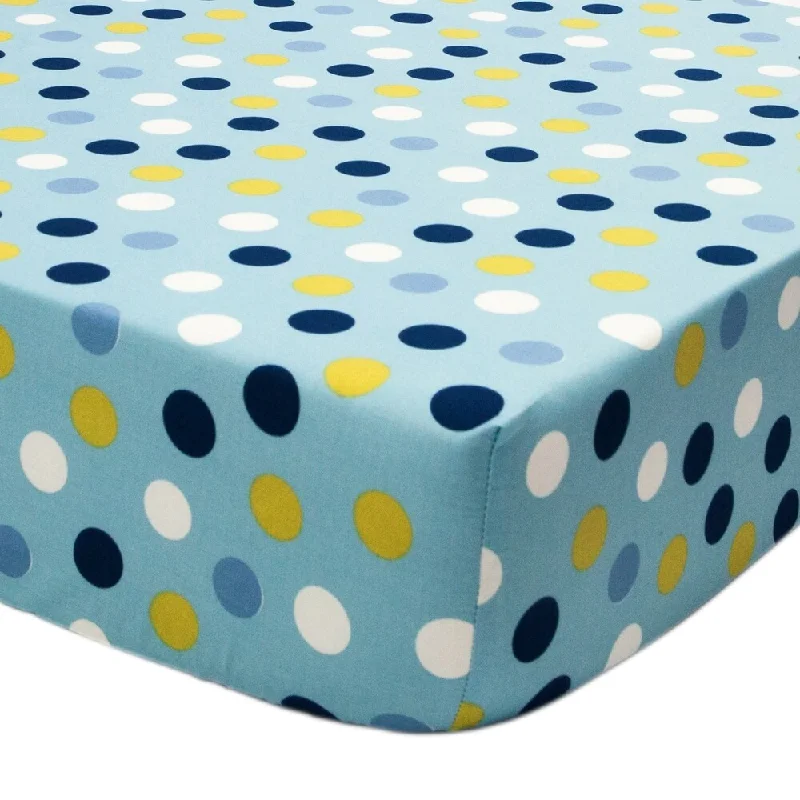 Space Bot Blue Polka Dot Fitted Sheet